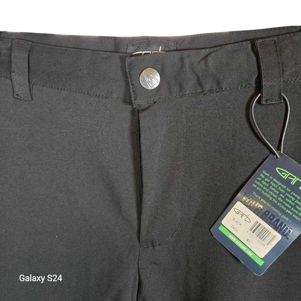 Garb Kids Zach‎ Shorts Black XL Elastic Waist Pockets Activewear Youth